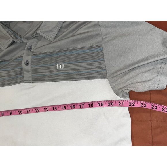Travis Mathew Gray & White Short-Sleeve Collard Pullover Men's Polo Shirt Size L - Picture 7 of 9